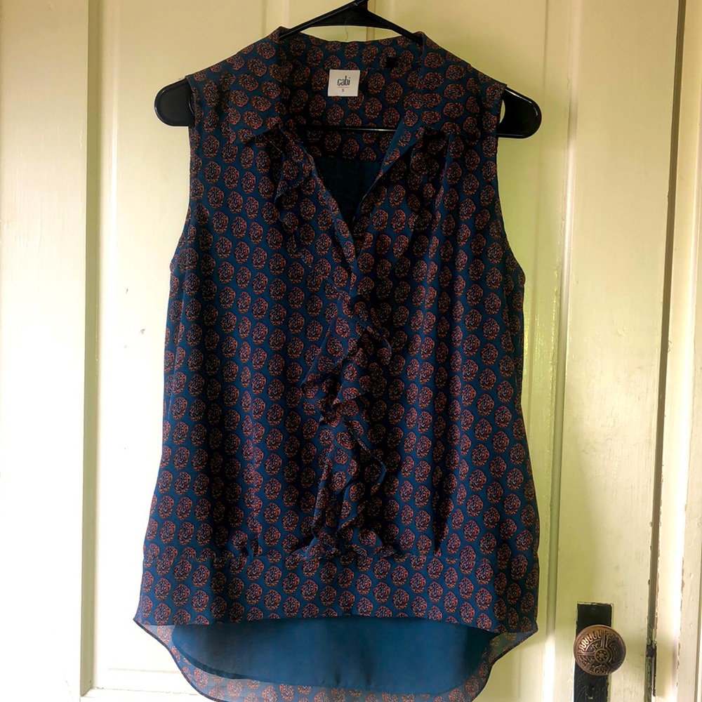 Tank Blouse with collar and ruffles